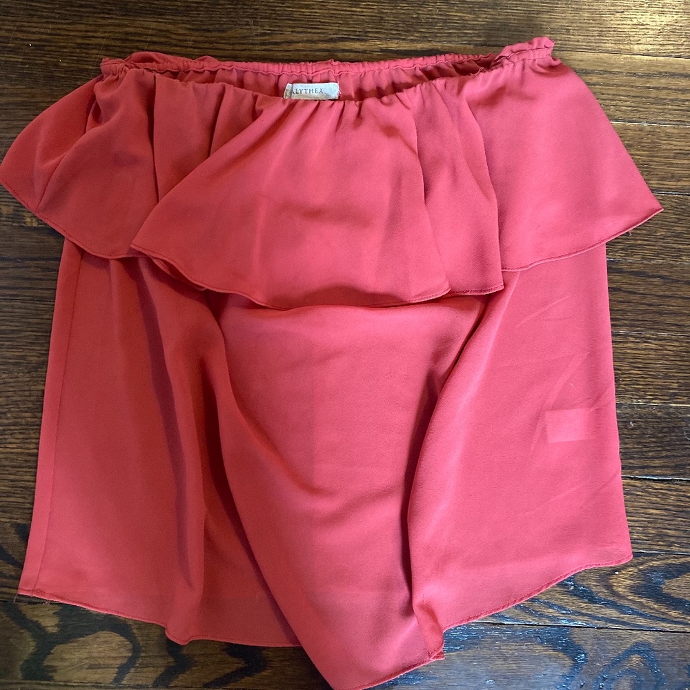 Light Red Chiffon Strapless Top